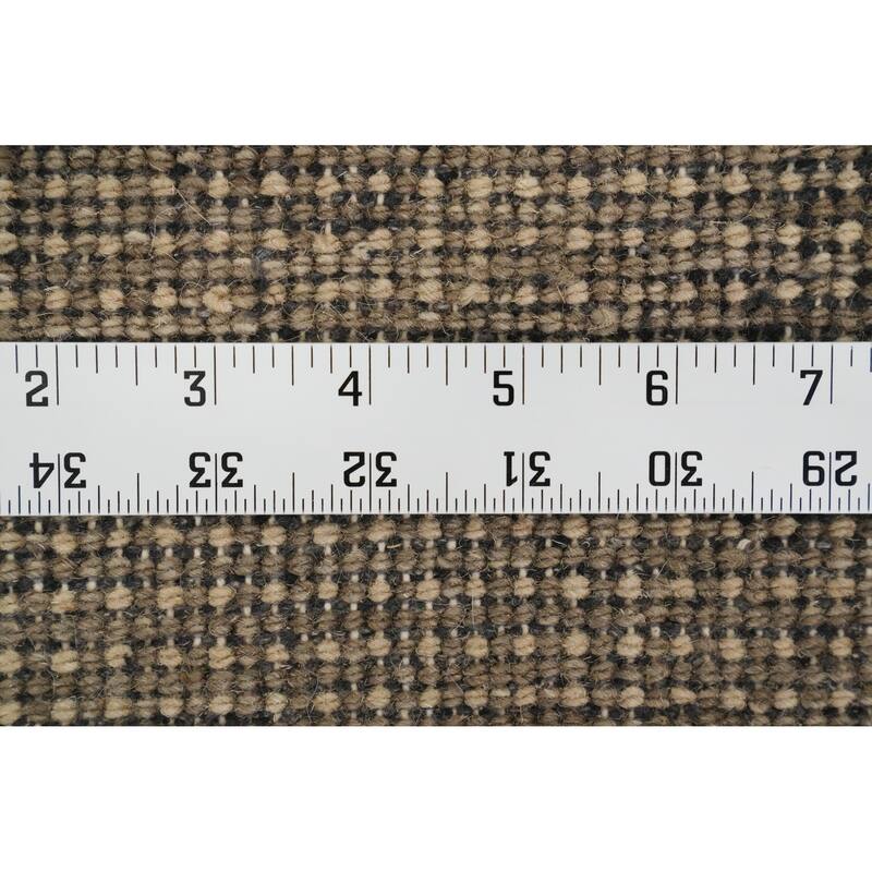 Hand Knotted Oriental 100% Wool Carpet Modern Solid Brown Gabbeh Area Rug - 9' 6'' X 7' 6''