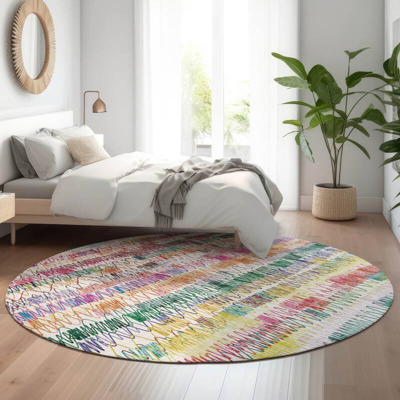 Premium Washable Super Soft Modern Glam Mayfield Rug - Green - 8' x 8'