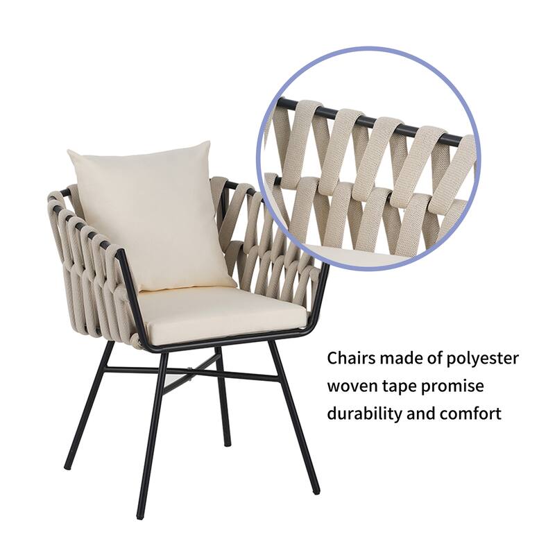 7-Piece Expandable Outdoor Dining Set with Polyester Tape Chairs
