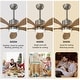 preview thumbnail 27 of 36, 52-Inch Ceiling Fan with Light and 5 Wood Blades, Dimmable LED with Memory Function, DC Motor, IP65 Rated