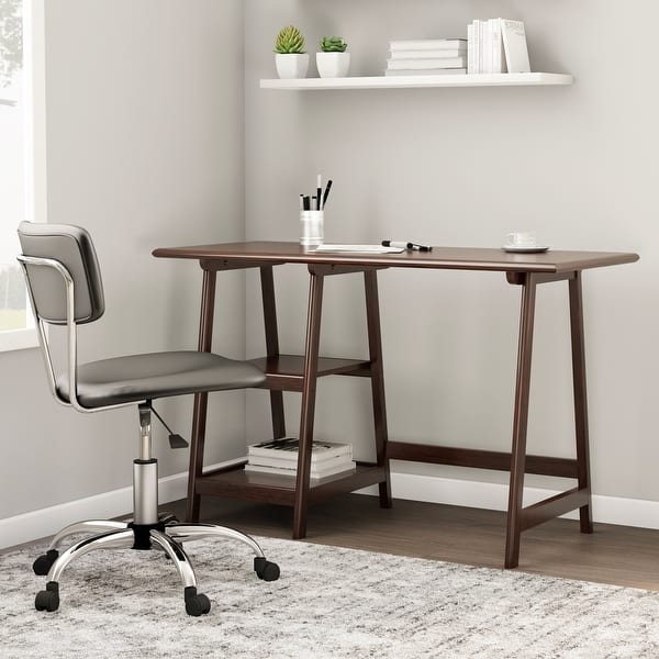 slide 2 of 7, SEI Furniture Skali A-frame Espresso Desk