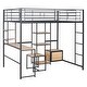 preview thumbnail 10 of 38, Full Size Loft Bed with Desk,Stool,Wardrobe,Shelves and Cabinet for Home