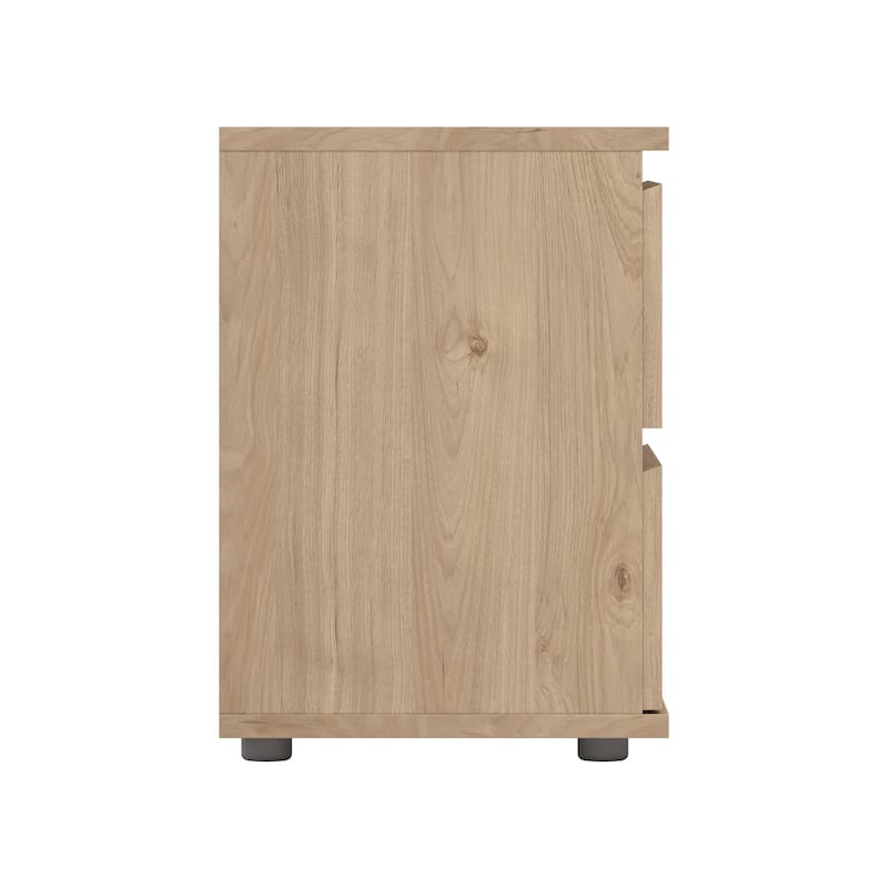 Porch & Den Aurora 2 Drawer Nightstand, Jackson Hickory