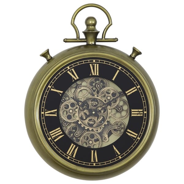 Simple Pocket Watch Gear Clock with Open Moving Gears - Bed Bath ...