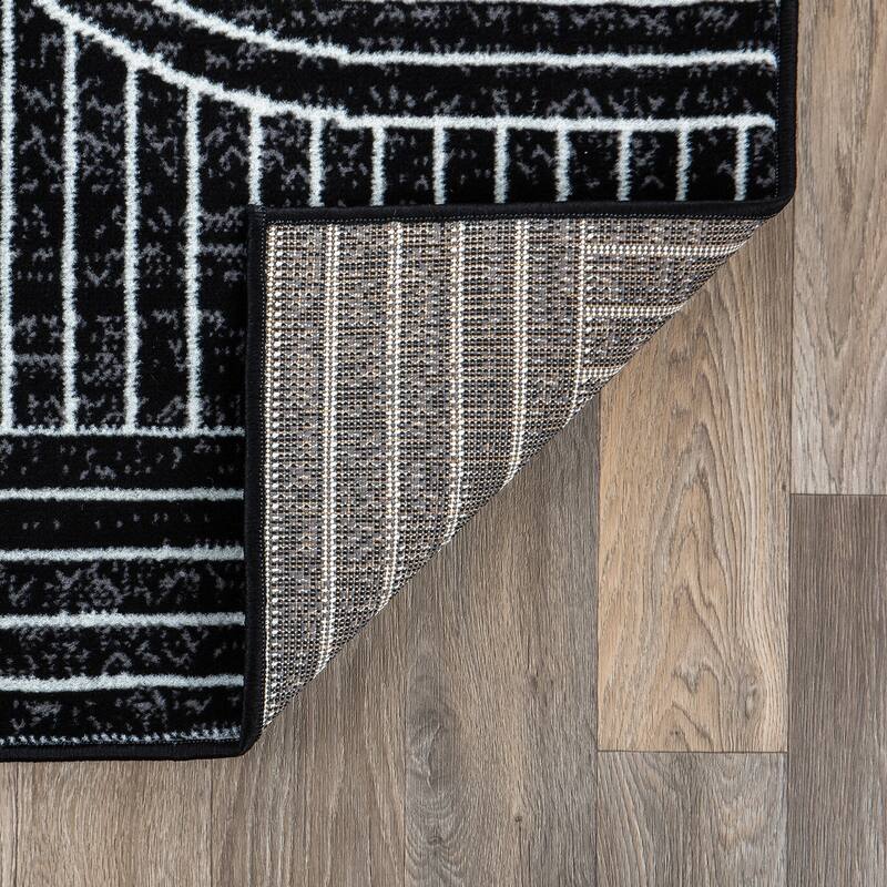 World Rug Gallery Contemporary Stripe Arch Design Area Rug