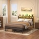 preview thumbnail 81 of 94, Farmhouse Wood Platform Bed Frame with Charged Station and LED Lights