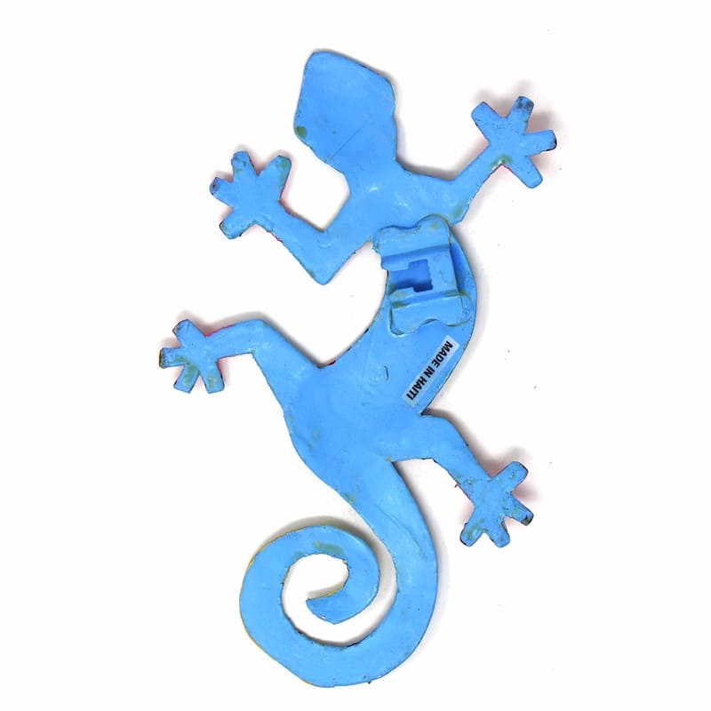 Handmade Recycled Metal Gecko Wall Art (Haiti)