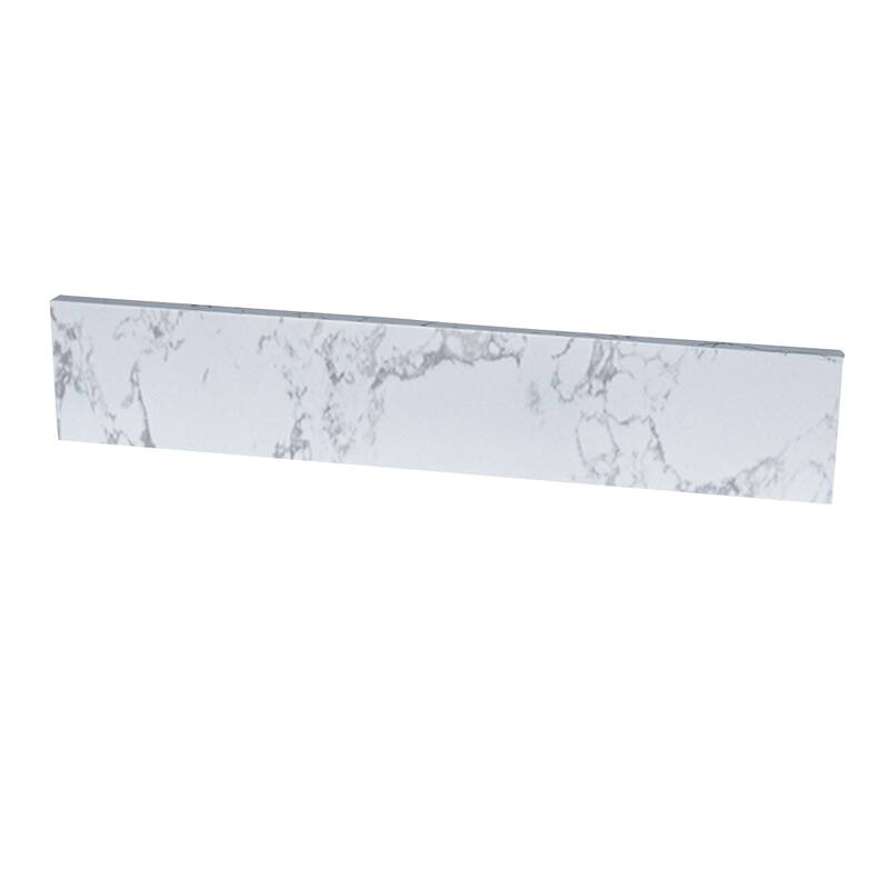 Engineered Stone Vanity Top with Undermount Sink and Matching Backsplash, Polished Finish, Easy Installation - 25.59in L Stone - White