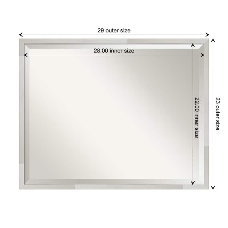 Beveled Wood Bathroom Wall Mirror - Svelte Silver Frame - Svelte Silver - 29 x 23 in