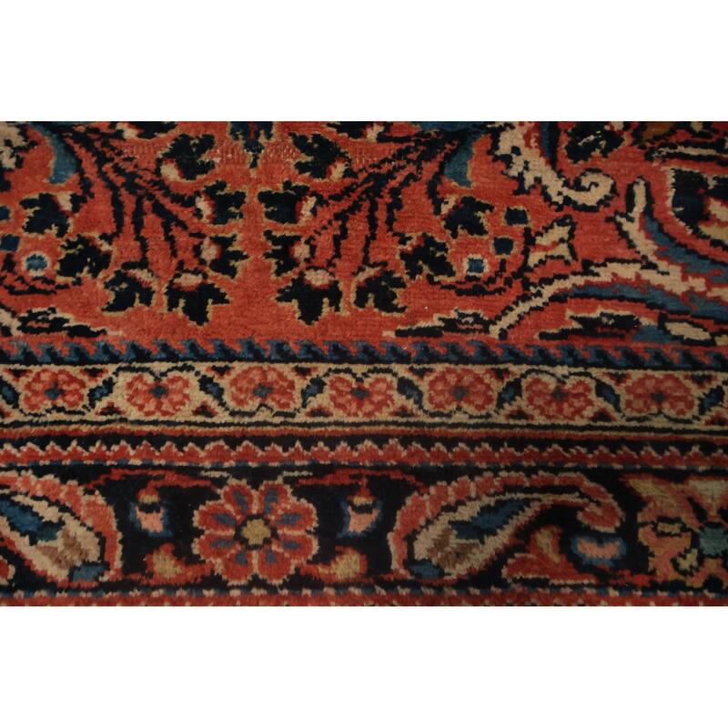 Hand Knotted Oriental 100% Wool Carpet Traditional Floral Oranges & Rust Lilian Area Rug - 4' 11'' X 3' 6''