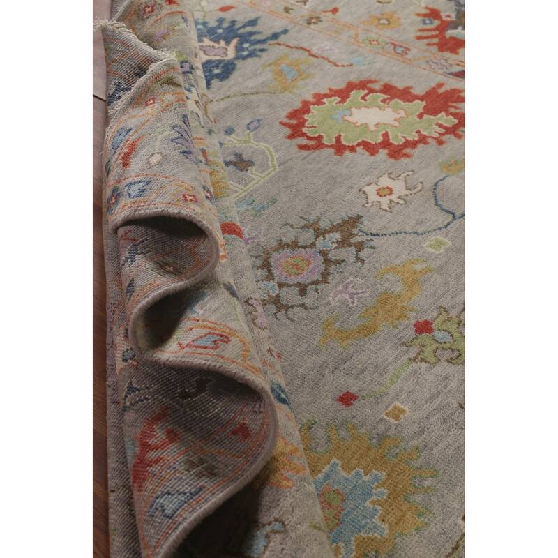 Floral Oushak Area Rug Handmade Wool Carpet - 8'0" x 9'10"
