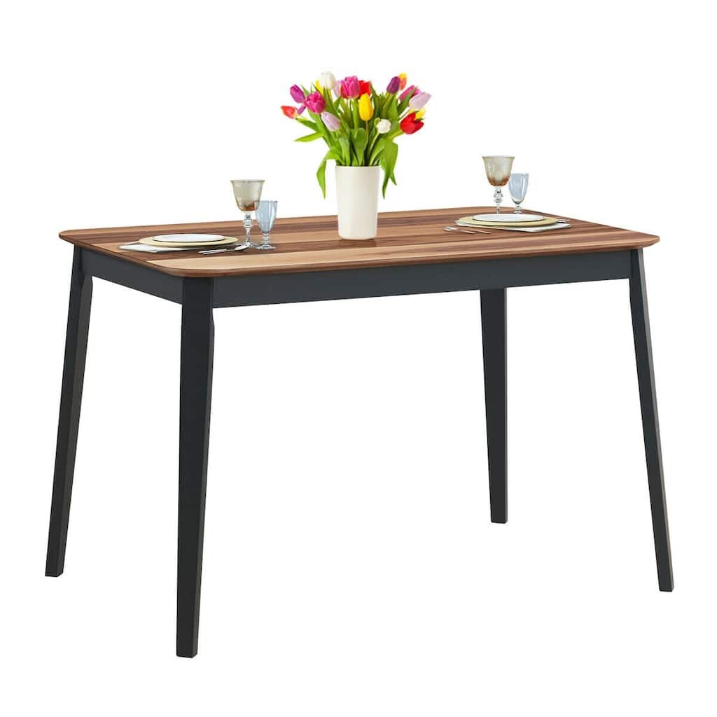 Gymax Mid Century Modern Rectangular Dining Room Table w/ Solid Wooden - See Details