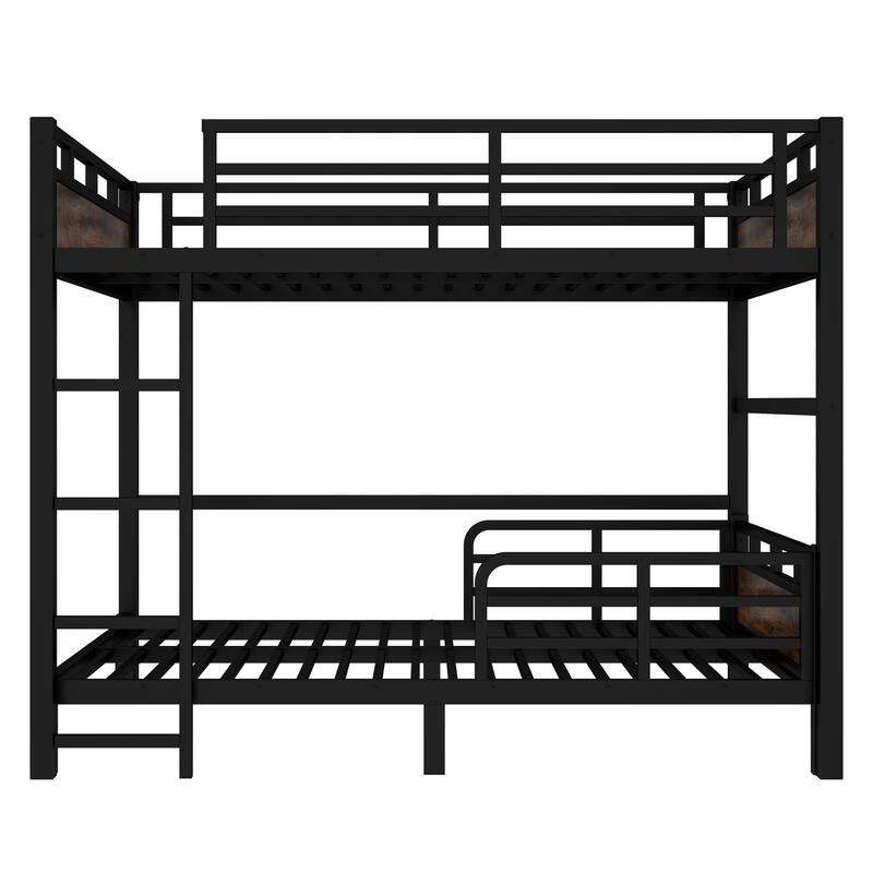 Full XL/Twin XL /Full Metal Bunk Bed, Separable Loft Bed & Platform Bed with Raised Security Fence