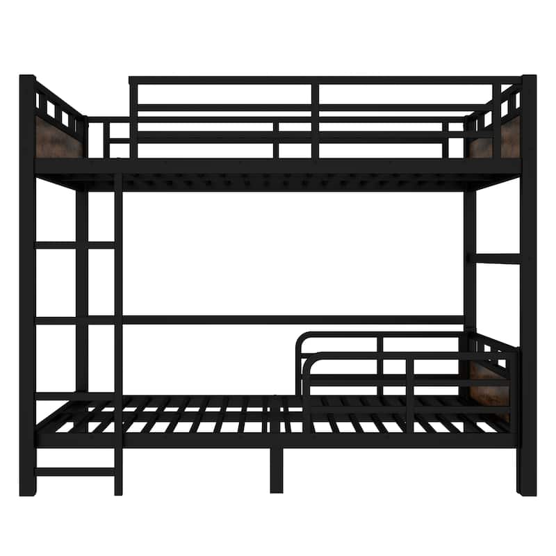 Full over Full Metal Bunk Bed/Metal Loft Bed,Separable Bunk Beds,with raised security fence