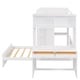 preview thumbnail 10 of 17, Multifunctional Design Loft Bed with Ladder, Wardrobe, Desk and Bookshelves, Full size, White