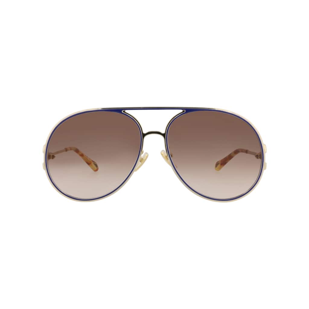 Chloé Aviator-Frame Metal Sunglasses