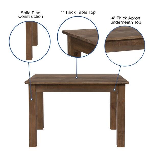Shop 46 X 30 Rectangular Antique Rustic Solid Pine Farm Dining Table 30 W X 46 D X 30 H 30 W X 46 D X 30 H On Sale Overstock 22527282