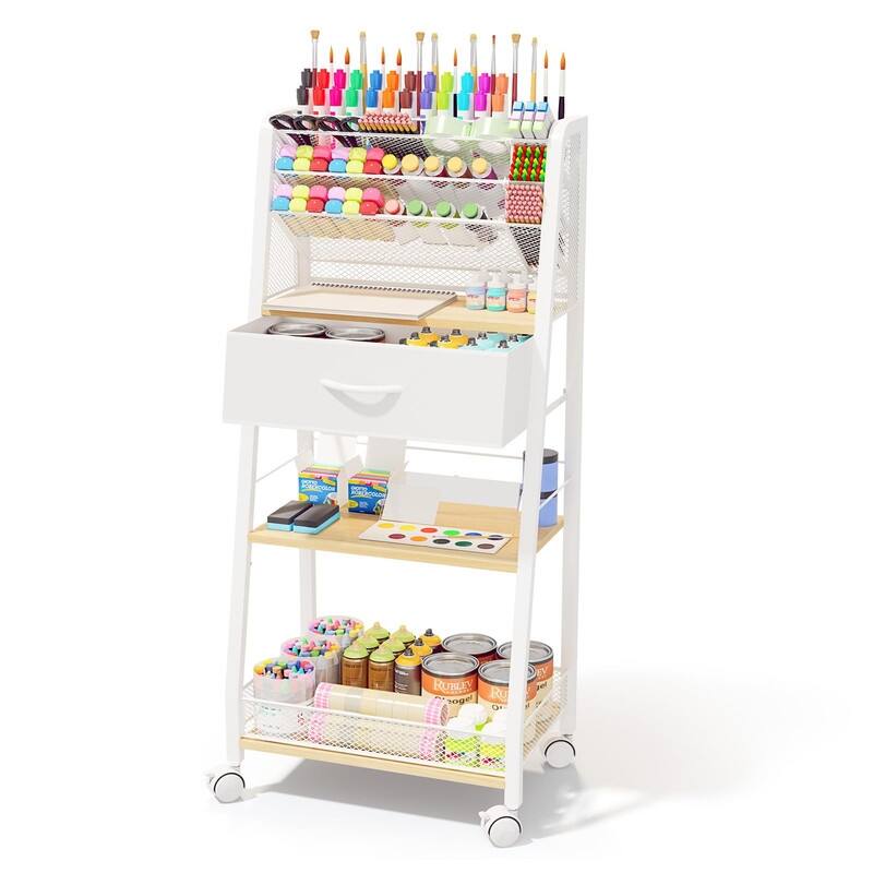 3 Tier Rolling Cart - 34.7"D x 9.3"W x 16.9"H