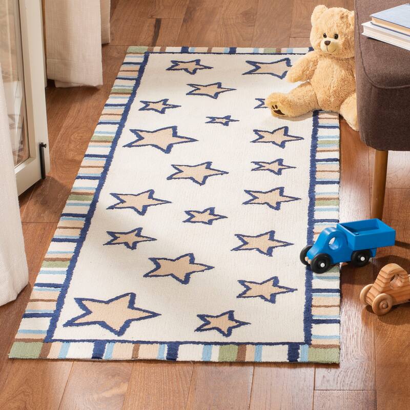 SAFAVIEH Kids Gotzone Cotton Rug - 2'3" x 7' Runner - Ivory/Multi - Runner