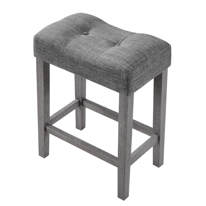 Modern 41.5"L Bar Table with Two 24"H Saddle Counter Stools and Built-in Power Outlets