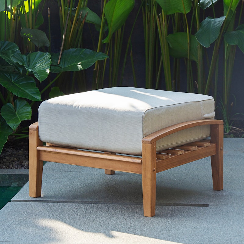 Cambridge Casual Leon 2-piece Teak Patio Club Chair with Ottoman