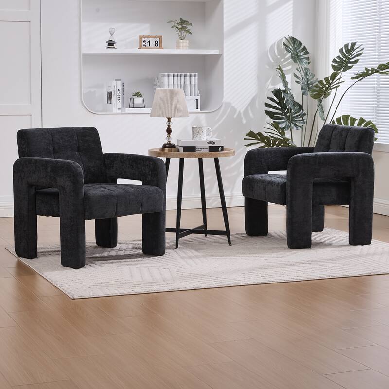 Modern Minimalist Single Armchair, Upholstered Accent Chair for Living Room, Bedroom, Office, Nordic Style Single Sofa Chair