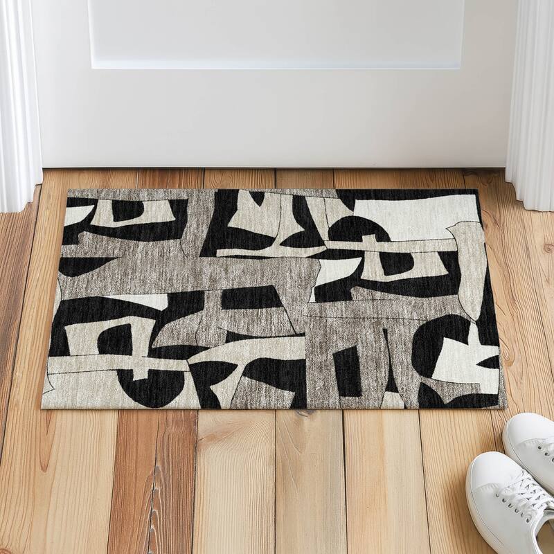 Machine Washable Indoor/ Outdoor Modern Crestone Chantille Rug