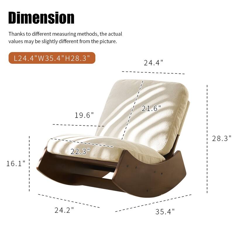 Corduroy Glider Rocking Chair with Solid Wood Frame