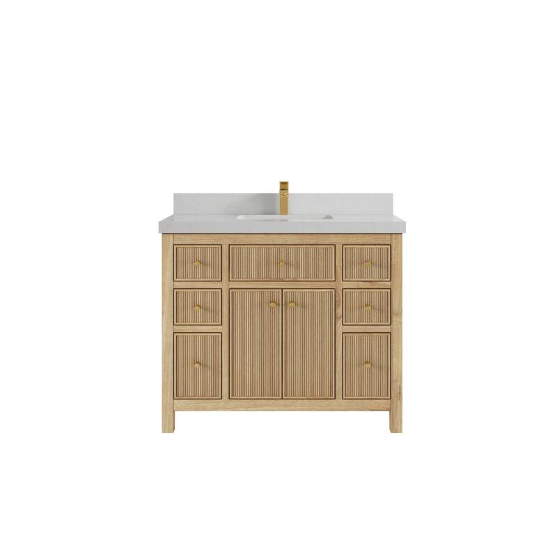 Willow Collections 42 in. W x 22 in. D Sonoma Teak Single Sink Bathroom Vanity with Countertop