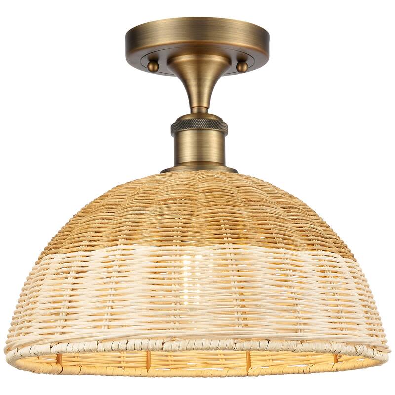 Innovations Lighting 516-1C-11-12 Bristol Natural II Semi-Flush - Brushed Brass / Natural