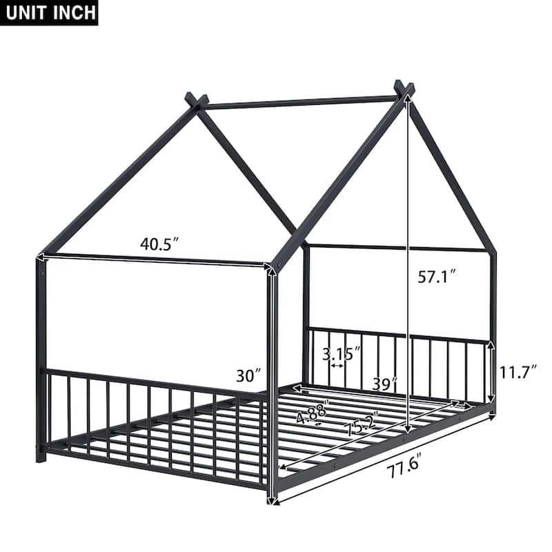 Metal House Bed for Bedroom