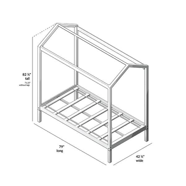 dimension image slide 1 of 2, Max and Lily Twin House Bed with Guard Rail