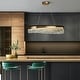 preview thumbnail 5 of 13, Modern 1-Light LED Crystal Chandelier Black Gold Linear Island Lights for Dining Room - D31.5" x H6"