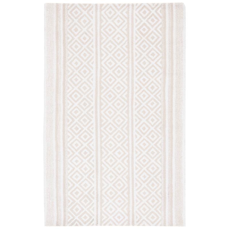 SAFAVIEH Handmade Capri Michella Modern Wool Rug - 6' Square - Ivory/Beige