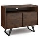 preview thumbnail 2 of 10, WYNDENHALL Mitchell SOLID ACACIA WOOD 42" Wide Modern TV Media Stand in Distressed Charcoal Brown For TVs up to 43 inches
