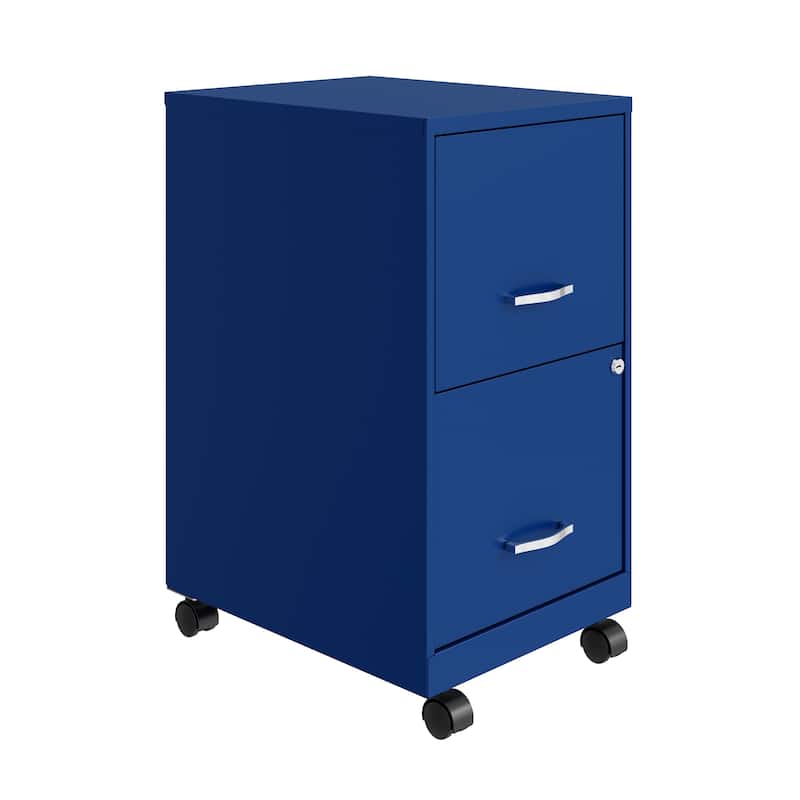 Space Solutions 18" 2 Drawer Smart Vertical File Cabinet, Classic Blue