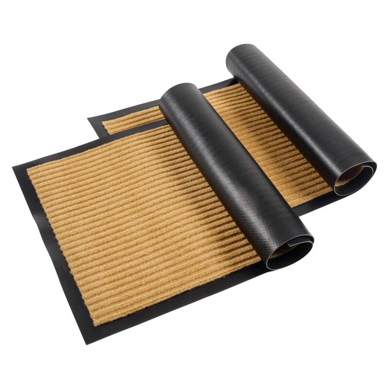 KAF Home 17"x30" Ribbed PET Door Mat, Set of 2