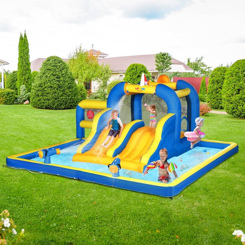 Bouncy House with Dual Slide,Water Guns and Trampolines