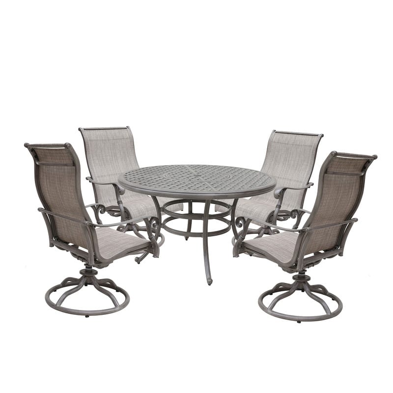 South Ponto 5-piece Aluminum Round Dining Set with Swivel Chairs by Havenside Home