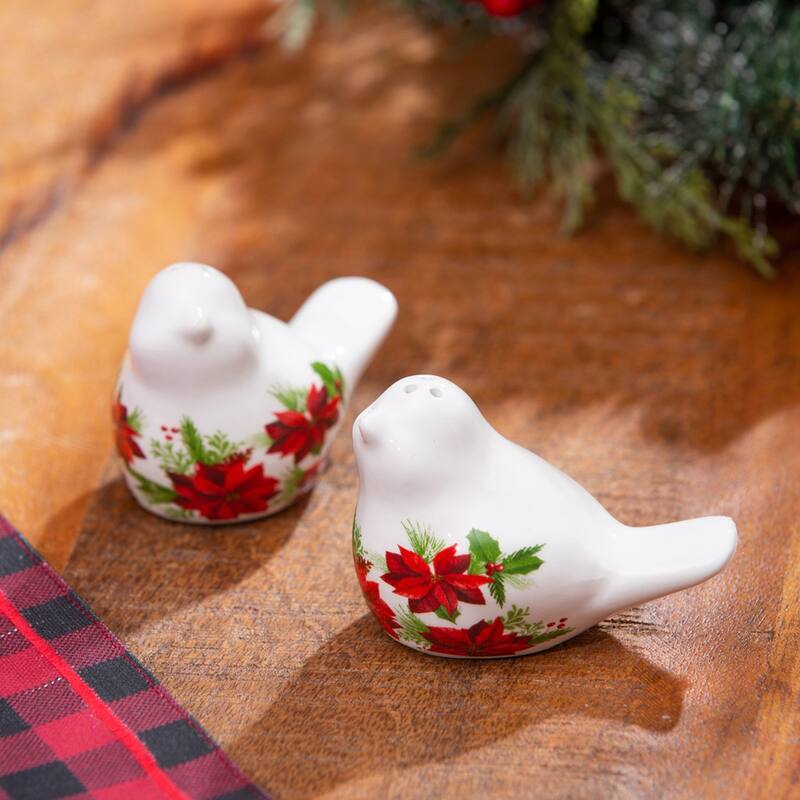 Ceramic Salt & Pepper Shakers Set, Christmas Joy