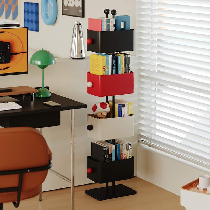 Box Bookshelf Bedside Shelf Side Table Placement Shelf Home Corner Placement Shelf Simple Colored Bedroom Iron Magazine Rack