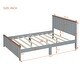 preview thumbnail 5 of 8, Full Size Wood Platform Bed Wooden Slat Support, Vintage Simple Bed Frame with Rectangular Headboard and Footboard, Grey