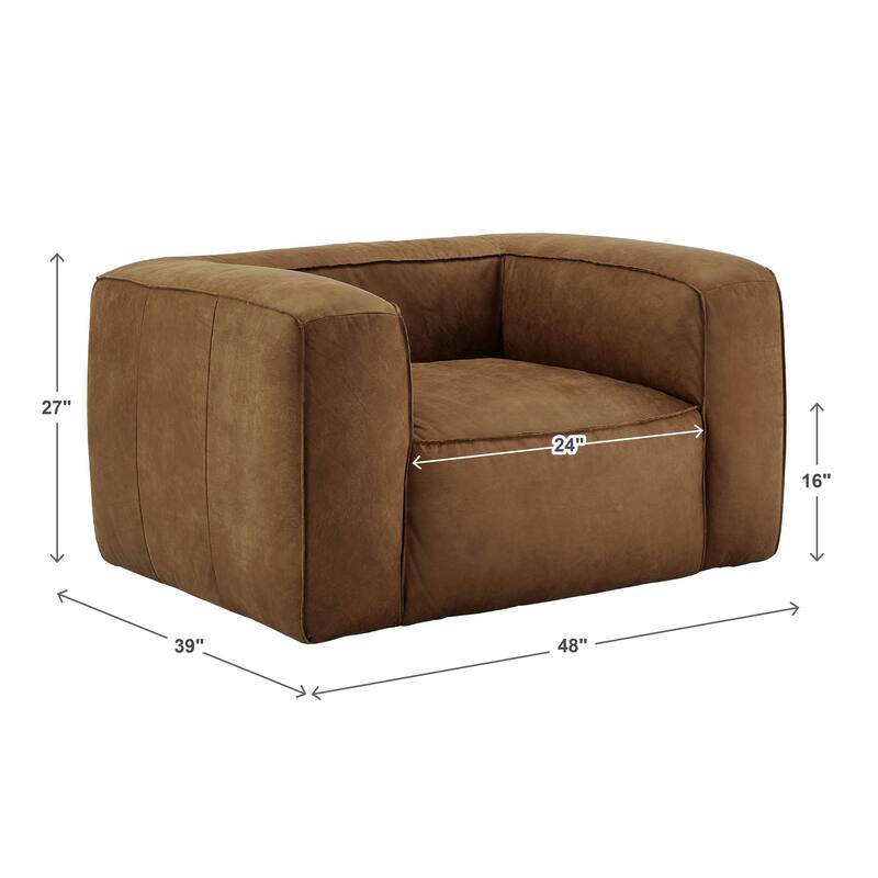 Divya Outback Leather Accent Chair by iNSPIRE Q Modern