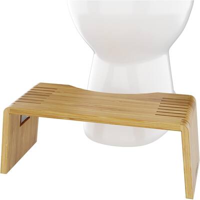 Squatty Potty Oslo Folding Bamboo Toilet Stool - 7", Collapsible, for Kids and Adults - Brown, Portable and Space-Saving - 7"