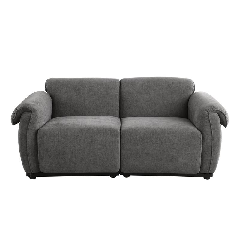 68.5" Chenille Modular Sofa - Fashionable Small Sectional with Iron Frame for Living Room, Bedroom
