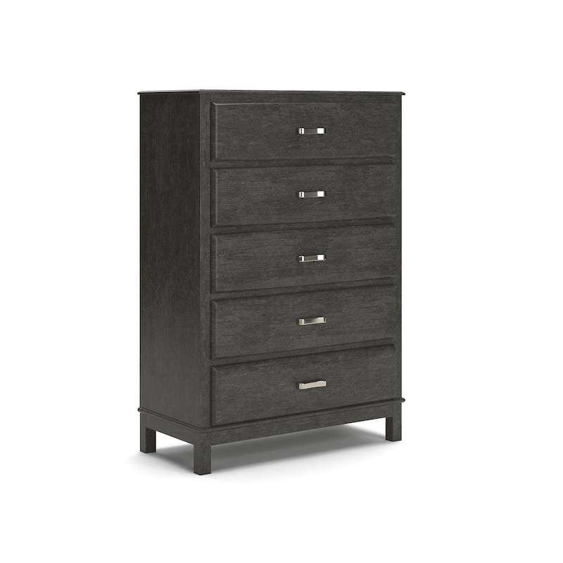 Caitbrook Five Drawer Chest - Contemporary Style - Gray