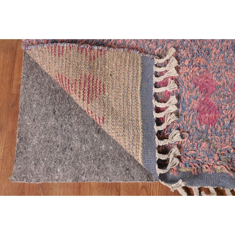 Tribal Moroccan Area Rug Hand-Knotted Oriental Wool Carpet - 6'11" x 10'9"