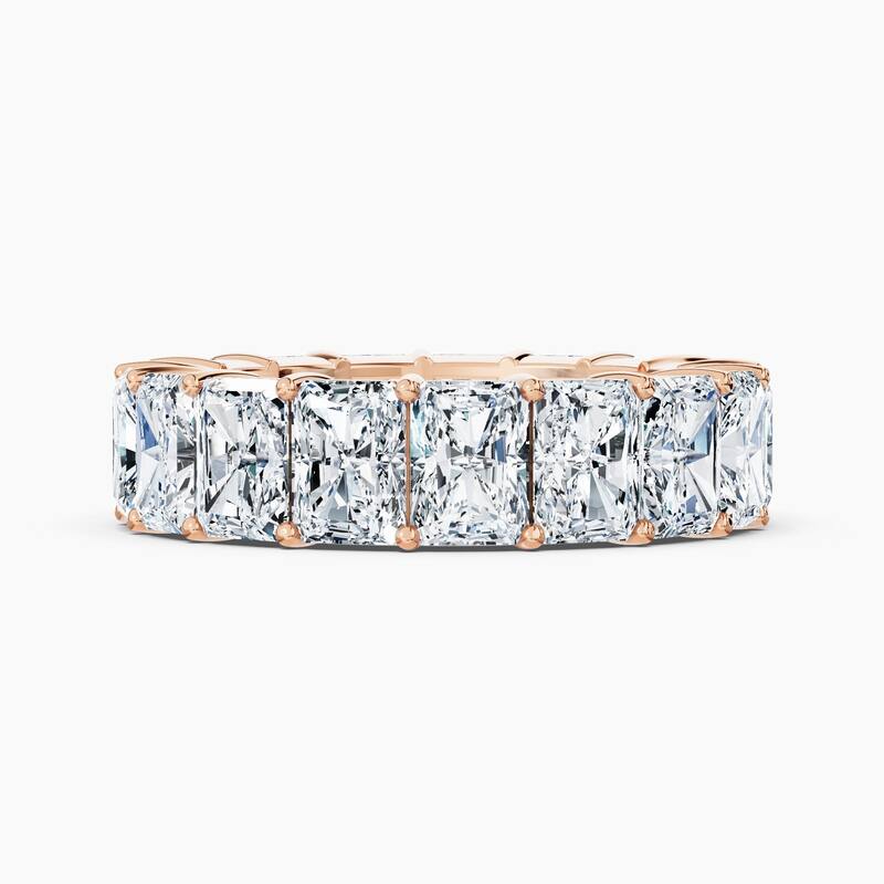 Auriya 14k Gold Radiant North-South Lab Grown Diamond Eternity Band 3.00 - 11.25 ct. tw. (F-G, VS) - 8.50 ct. wt. - 5 - Rose