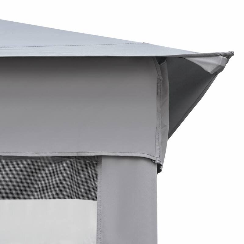 Outdoor Gazebo Tent with Double Roof, Mosquito Netting & Patio Canopy