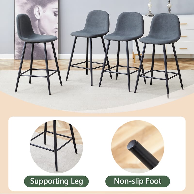 Bar Chair Set-Two Pieces, Stable Comfort.Thoughtful Design Of Rounded Backrest,Suitable For Placement In Bars